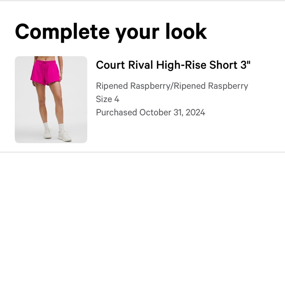 Lululemon Court Rival HR Short Ripened Raspberry - Picture 4 of 4